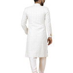 Alluring White Thread Embroidered Sherwani | Father Son Combo | Perfect Groom Wear Achkan